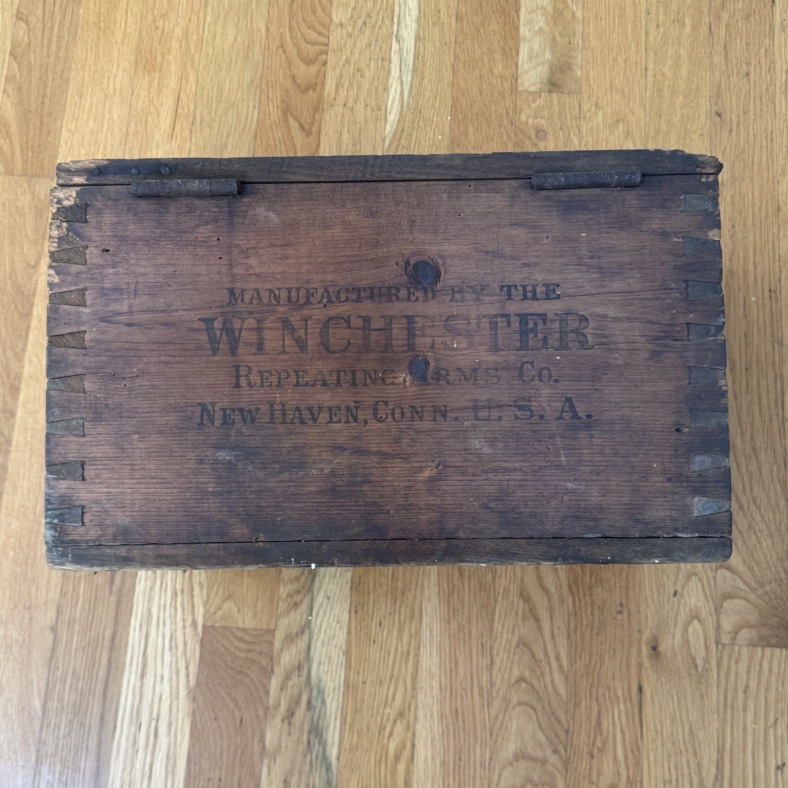Antique Winchester New Rival Wood Ammo Crate Box 12 Ga Dovetail
