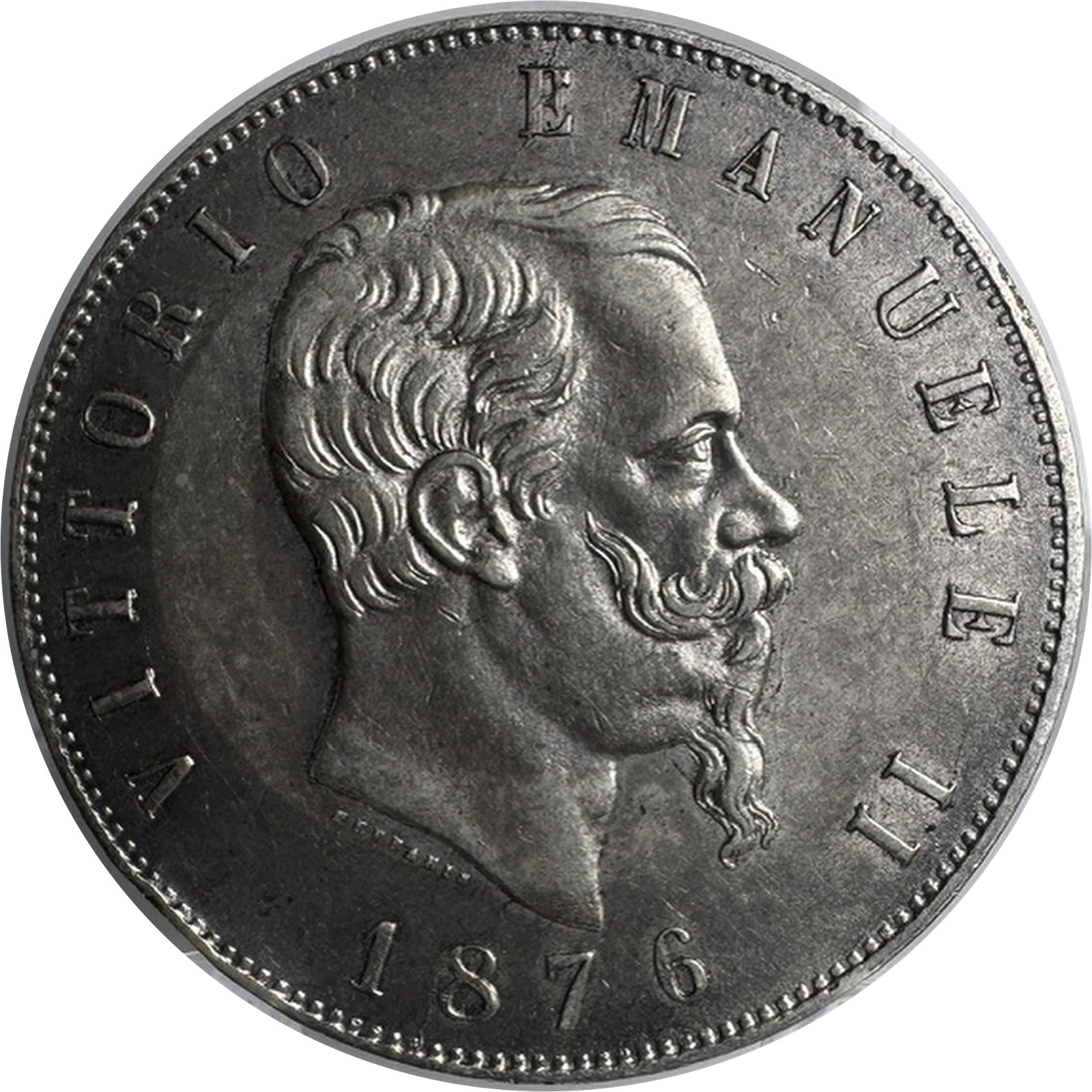 Italy · 1876-R · 5 Lire · KM#8 · AU