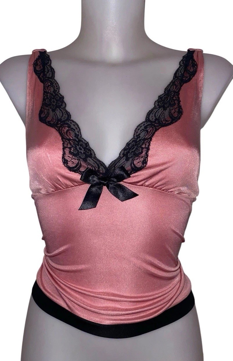 Y2k 90s Express Sz S Womens Pink Lace Babydoll Top Whimsigoth Coquette Kawaii Y2k 90s Express Sz S Womens Pink Lace Babydoll Top Whimsigoth Coquette Kawaii