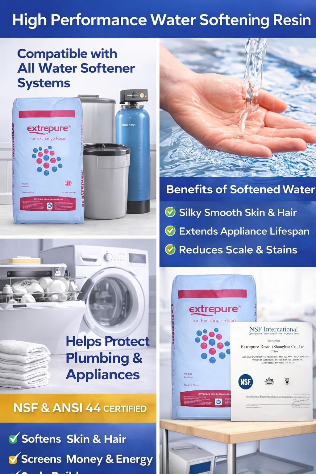 Water Softener Resin media Replacement - 1 cubic foot 32,000 grains Water Softener Resin media Replacement - 1 cubic foot 32,000 grains