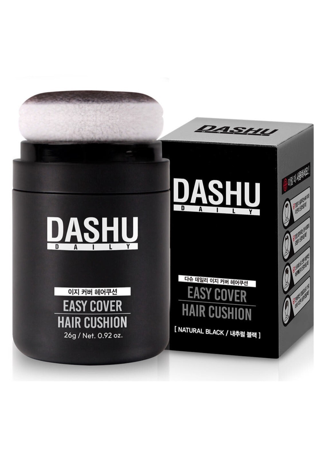 DASHU Daily Easy Cover Hair Cushion 26g Natural Brown/Black Root Touch-Up