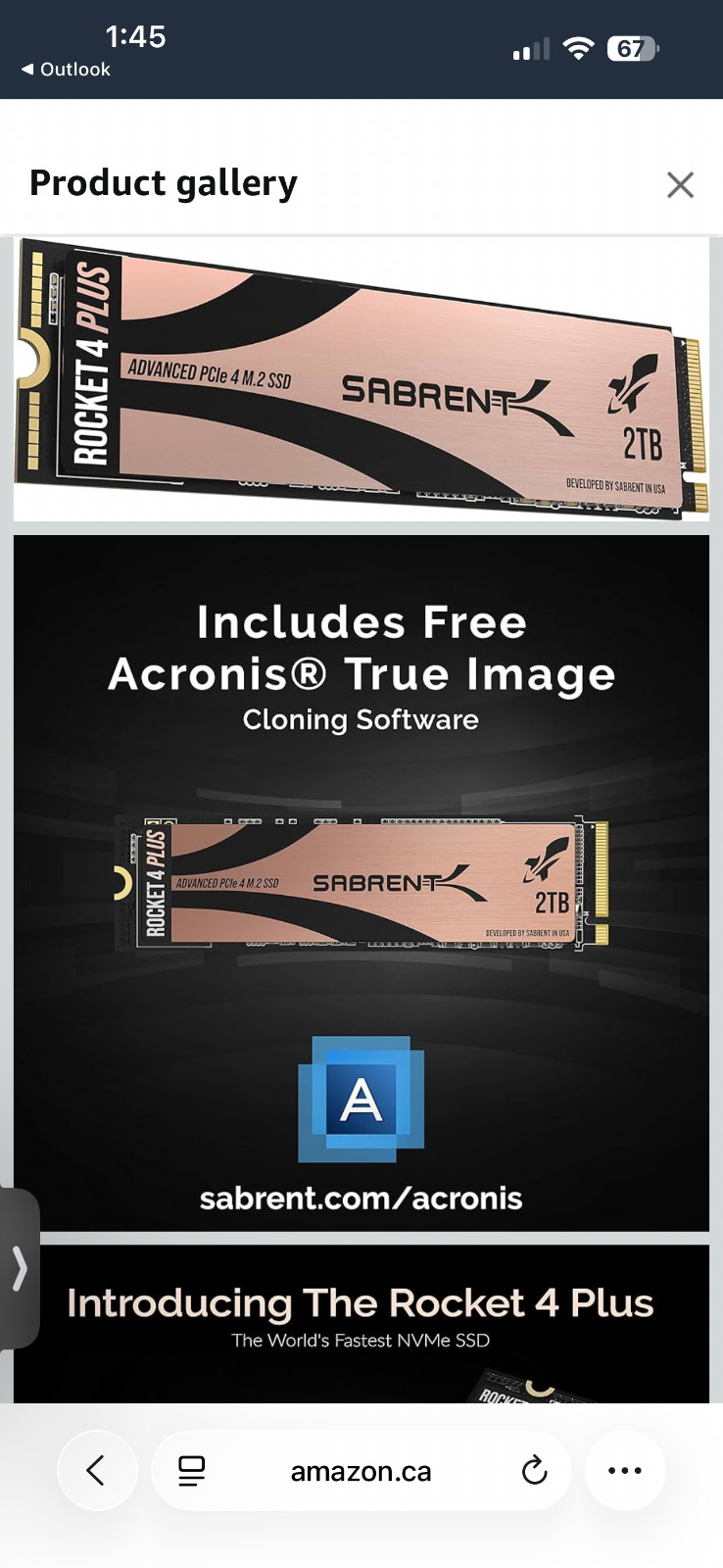 SABRENT Rocket 4Plus NVMe 4.0 Gen4 PCIe M.2 SSD R/W 7100/6600MB/s SABRENT Rocket 4Plus NVMe 4.0 Gen4 PCIe M.2 SSD R/W 7100/6600MB/s