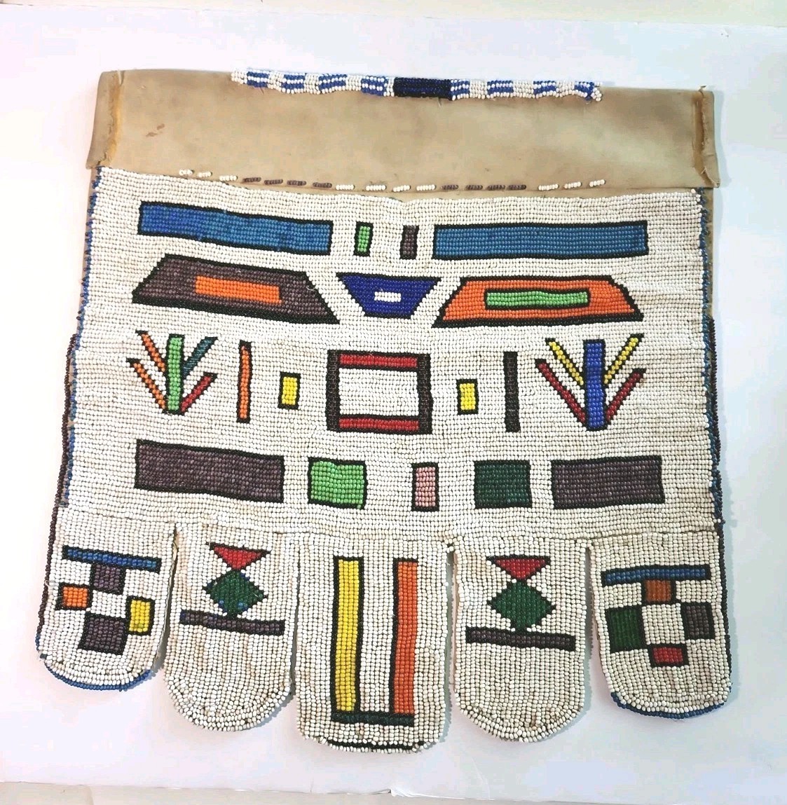 Vintage African Ceremonial Wedding Beaded Apron Can Be A Wall Hanger -tt