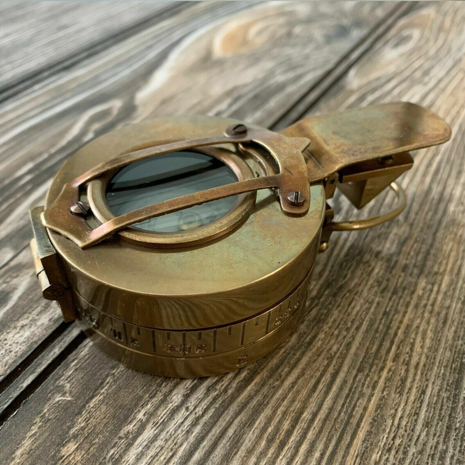 Antique Vintage Solid Brass WWII Military Pocket Compass GiftFor X-Mass