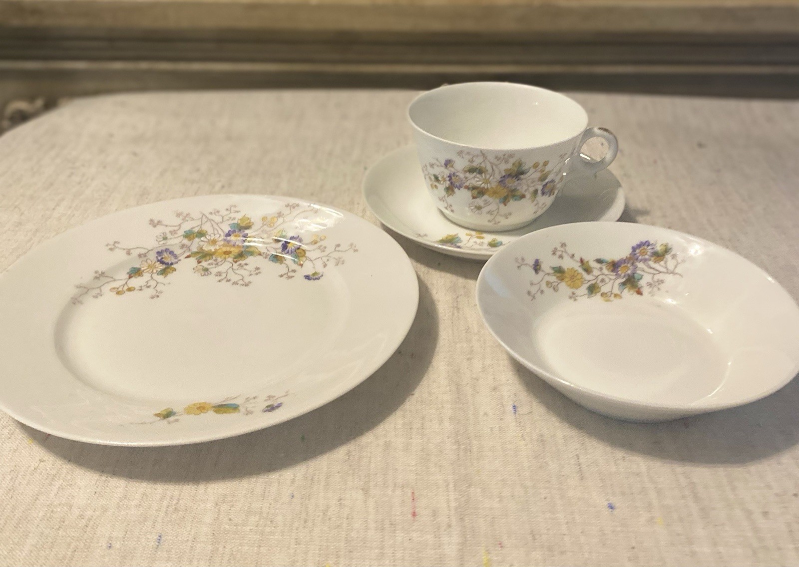 Antique T&V Limoges France Porcelain Tea Set 24pieces Cups Bowls Saucers Plates Antique T&V Limoges France Porcelain Tea Set 24pieces Cups Bowls Saucers Plates
