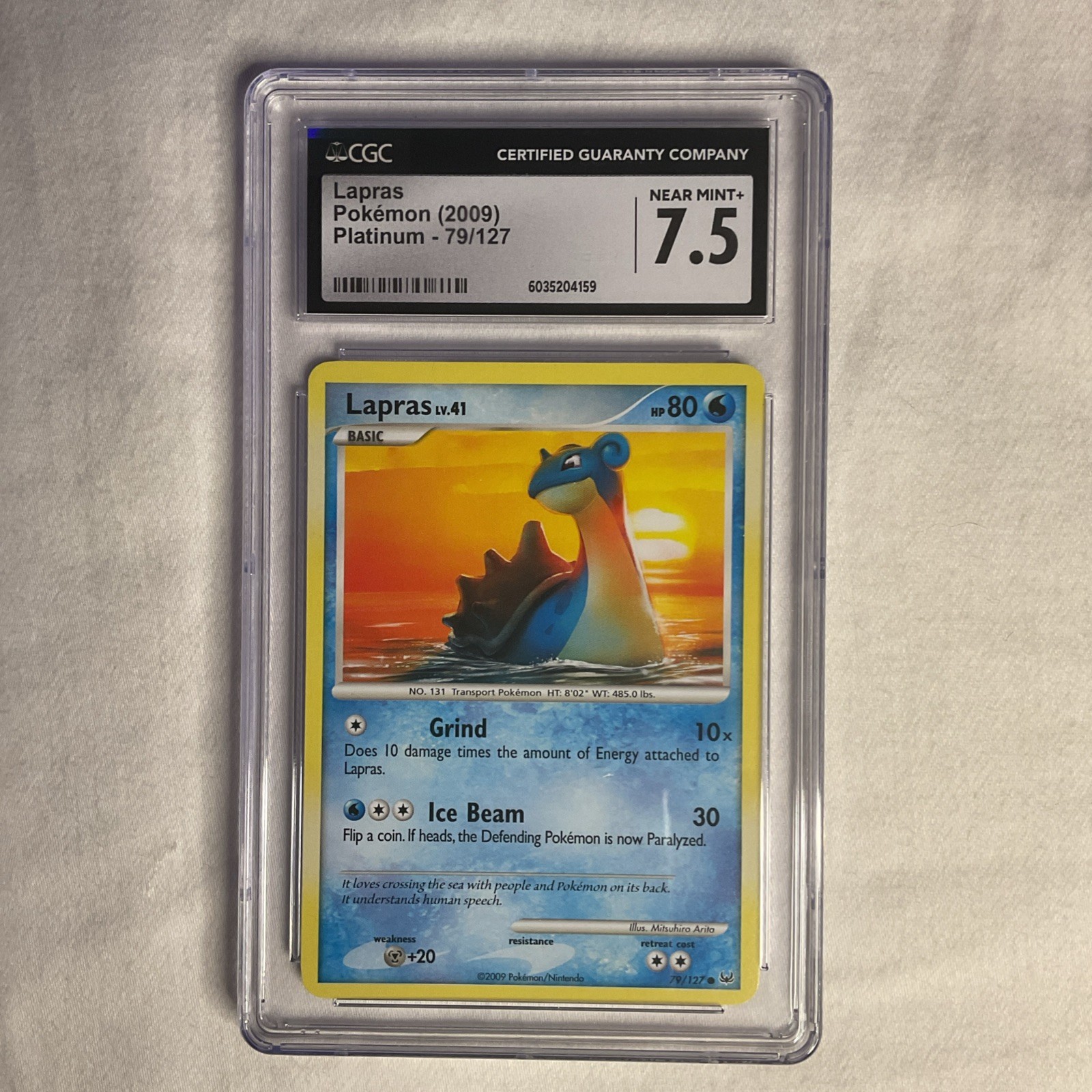 CGC 7.5 Lapras 79/127 2009 Platinum Set Pokemon Card Low Pop NM NON HOLO CGC 7.5 Lapras 79/127 2009 Platinum Set Pokemon Card Low Pop NM NON HOLO