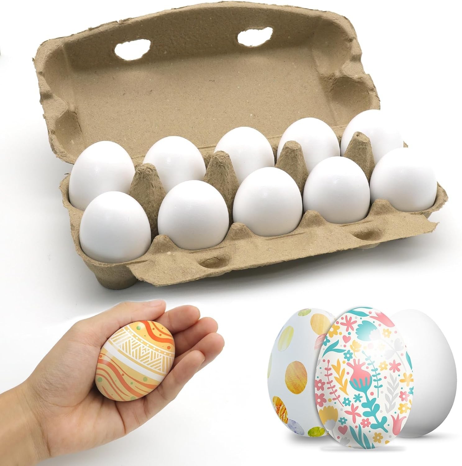Fake Nest Eggs Wooden Brown Easter Eggs for Craft Get Hens to Lay Eggs 10Pcs