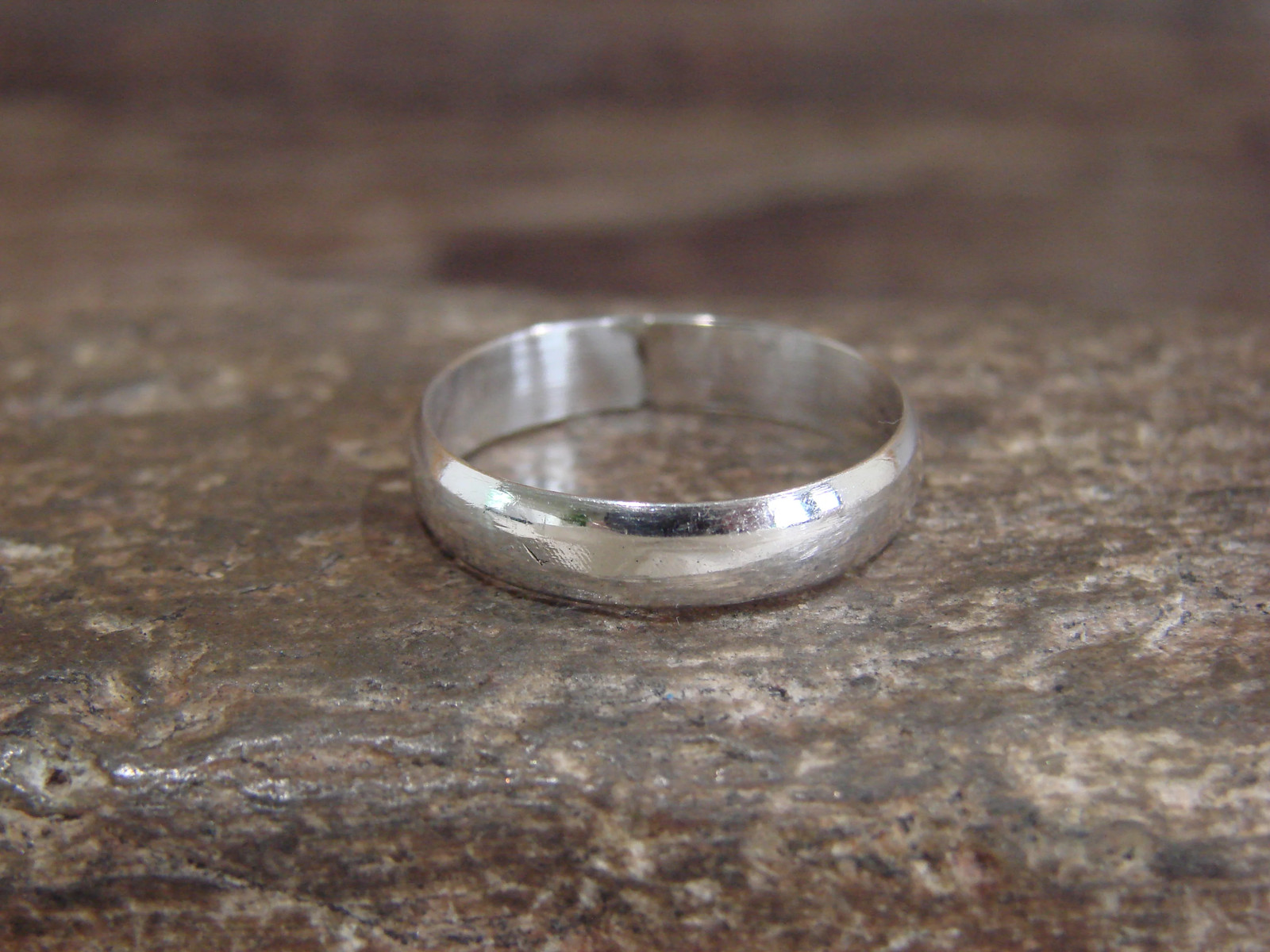 Native American Sterling Silver Ring Band by Tsosie - Size 9.5