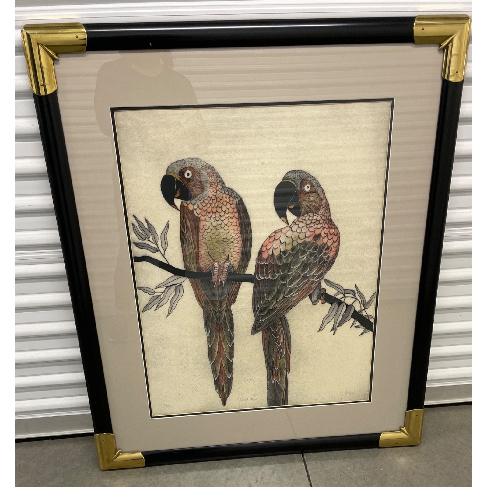 Earlene DeShon Hand Colored Etching Art 'Sienna Tails' Original Museum-quality