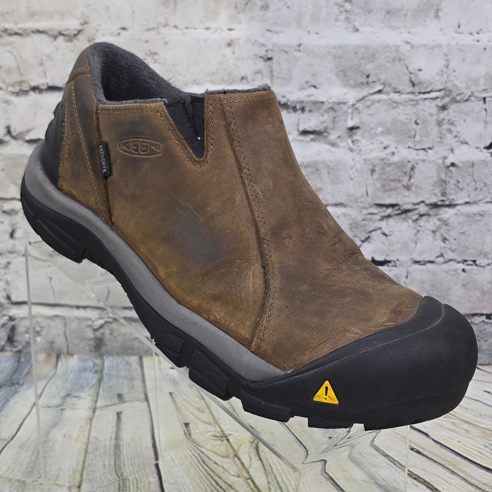 KEEN Brixen Lo Waterproof Insulated Shoes Mens 10.5 Brown Leather Winter Hiking