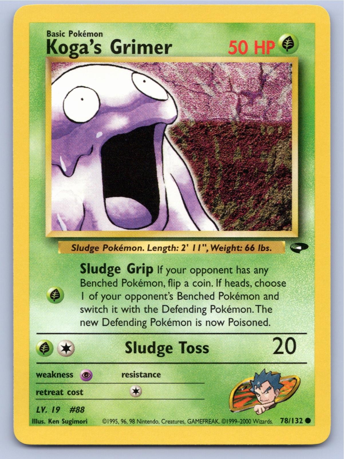 2000 POKEMON KOGA'S GRIMER GYM CHALLENGE 78/132 UNLIMITED C NM A90593 FREE S&H 2000 POKEMON KOGA'S GRIMER GYM CHALLENGE 78/132 UNLIMITED C NM A90593 FREE S&H