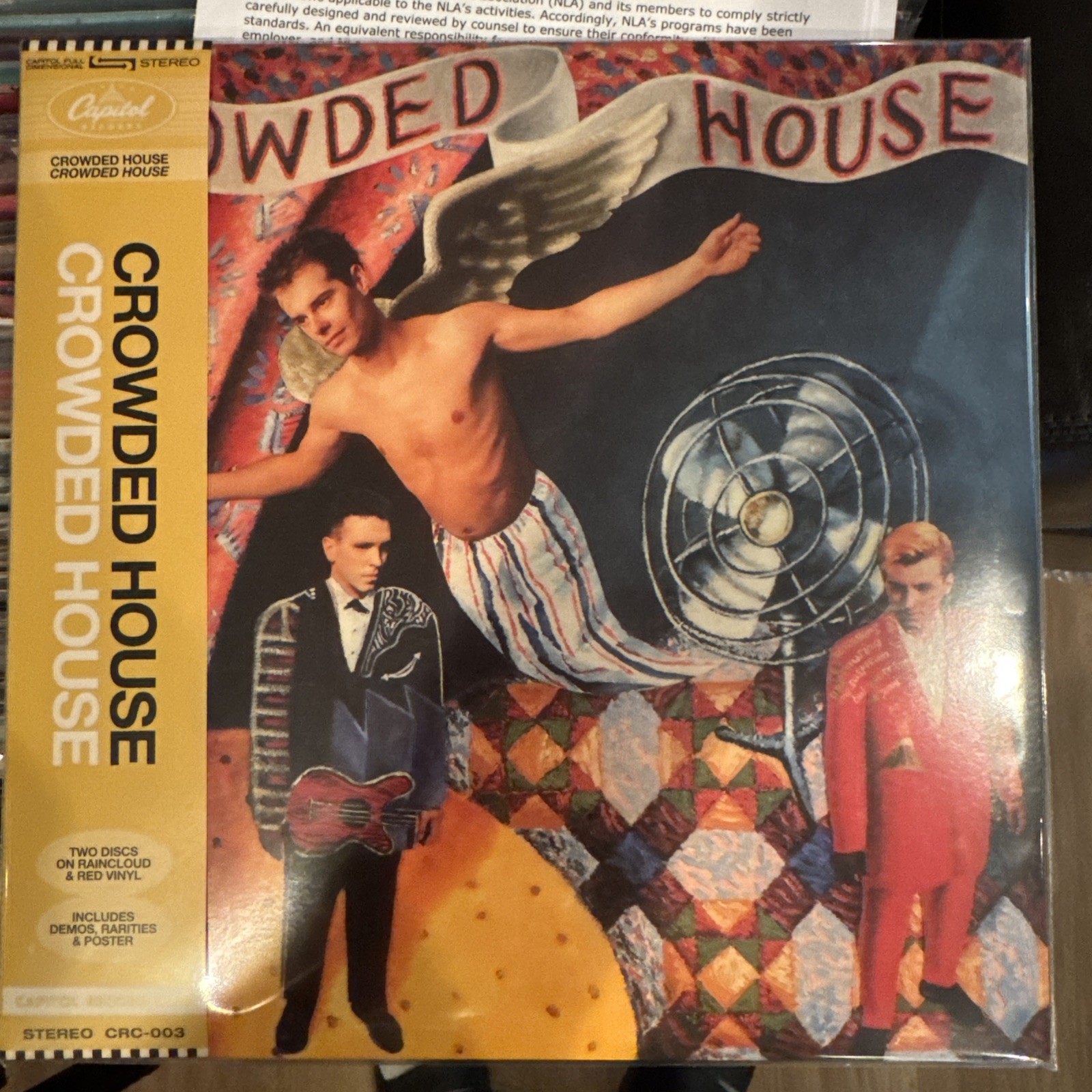 Crowded House s/t Capital Records Club Red/White 140g VINYL #446/2K New SEALED