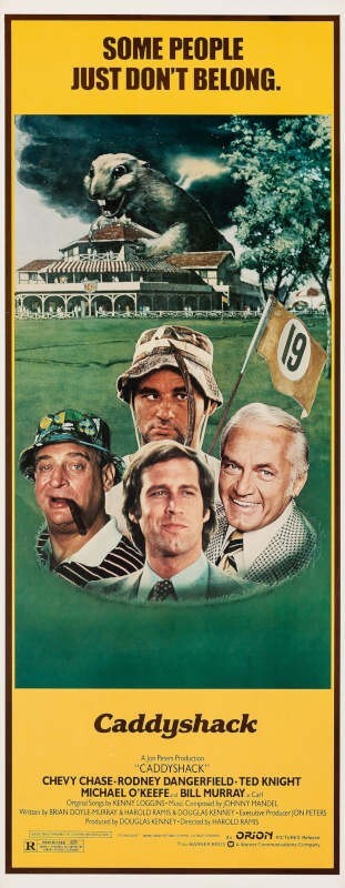 1980 CADDYSHACK VINTAGE COMEDY MOVIE POSTER PRINT STYLE B 36x14 9 MIL PAPER