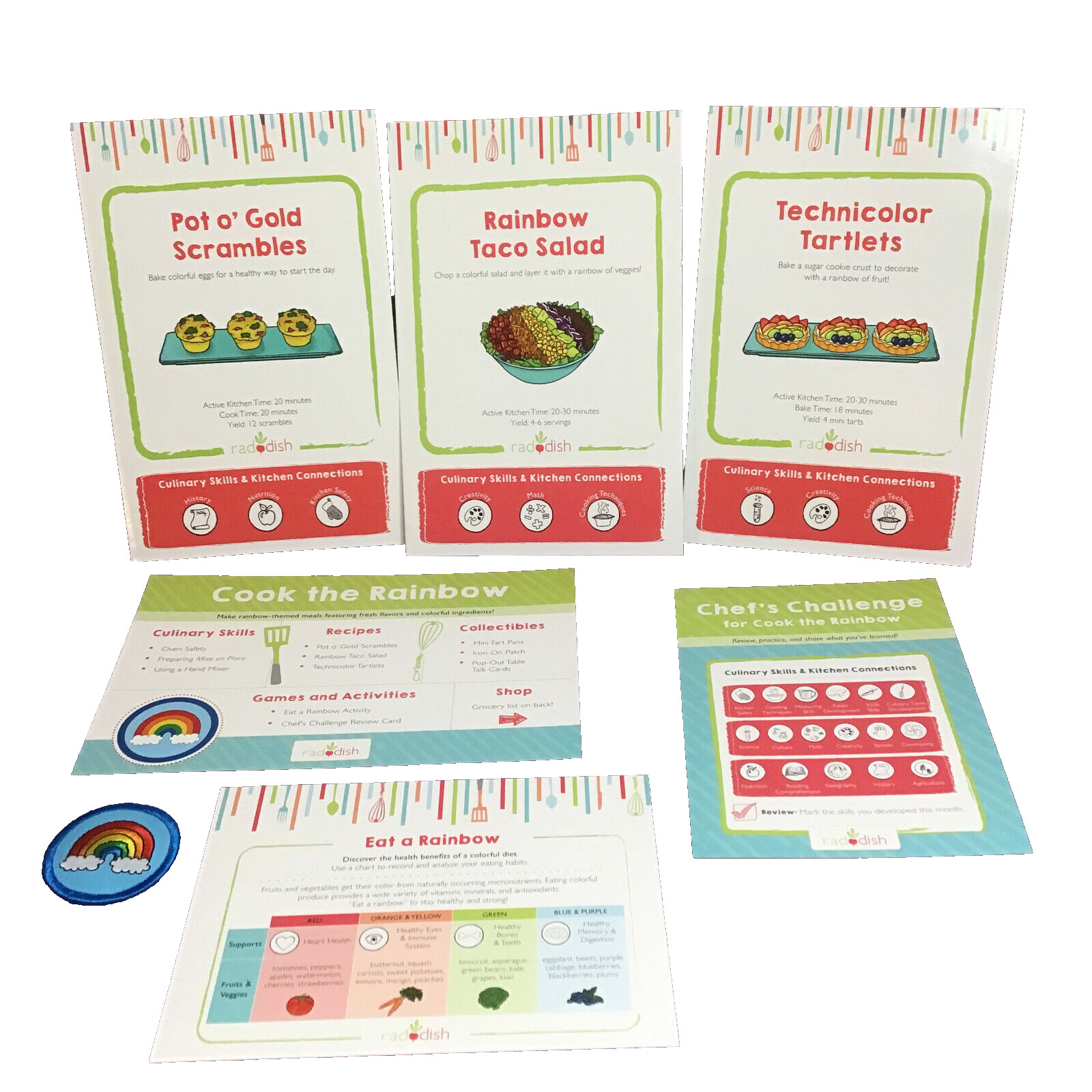 RADDISH KIDS: Cook the Rainbow 3 Recipes Patch Chef & Rainbow Challenge Only RADDISH KIDS: Cook the Rainbow 3 Recipes Patch Chef & Rainbow Challenge Only