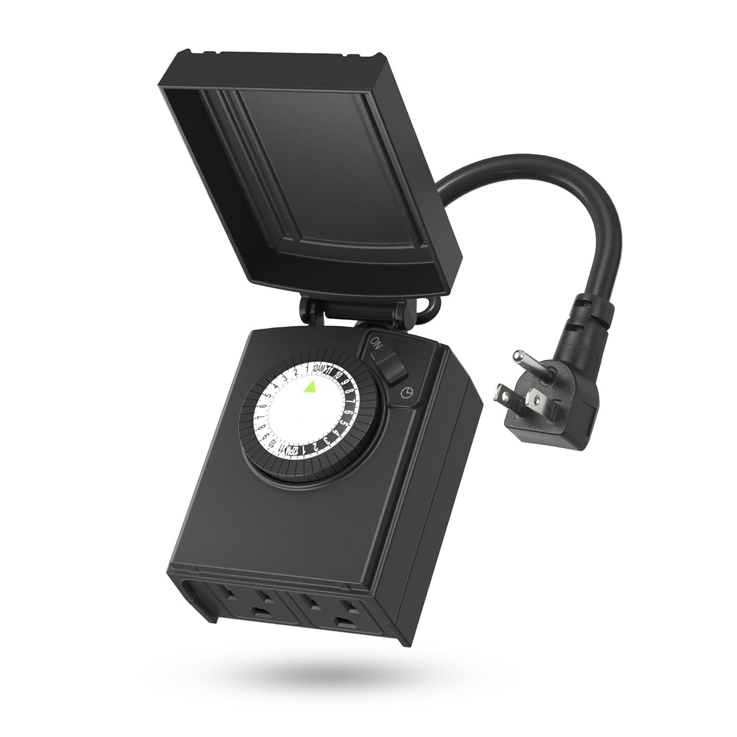 BN-LINK Outdoor Mechanical Plug in Timer - Heavy Duty 2 Grounded Timer outlets