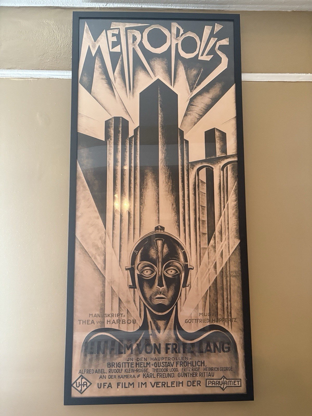 Metropolis 1927 Movie Poster Fritz Lang – 95x44” Canvas Print – Framed