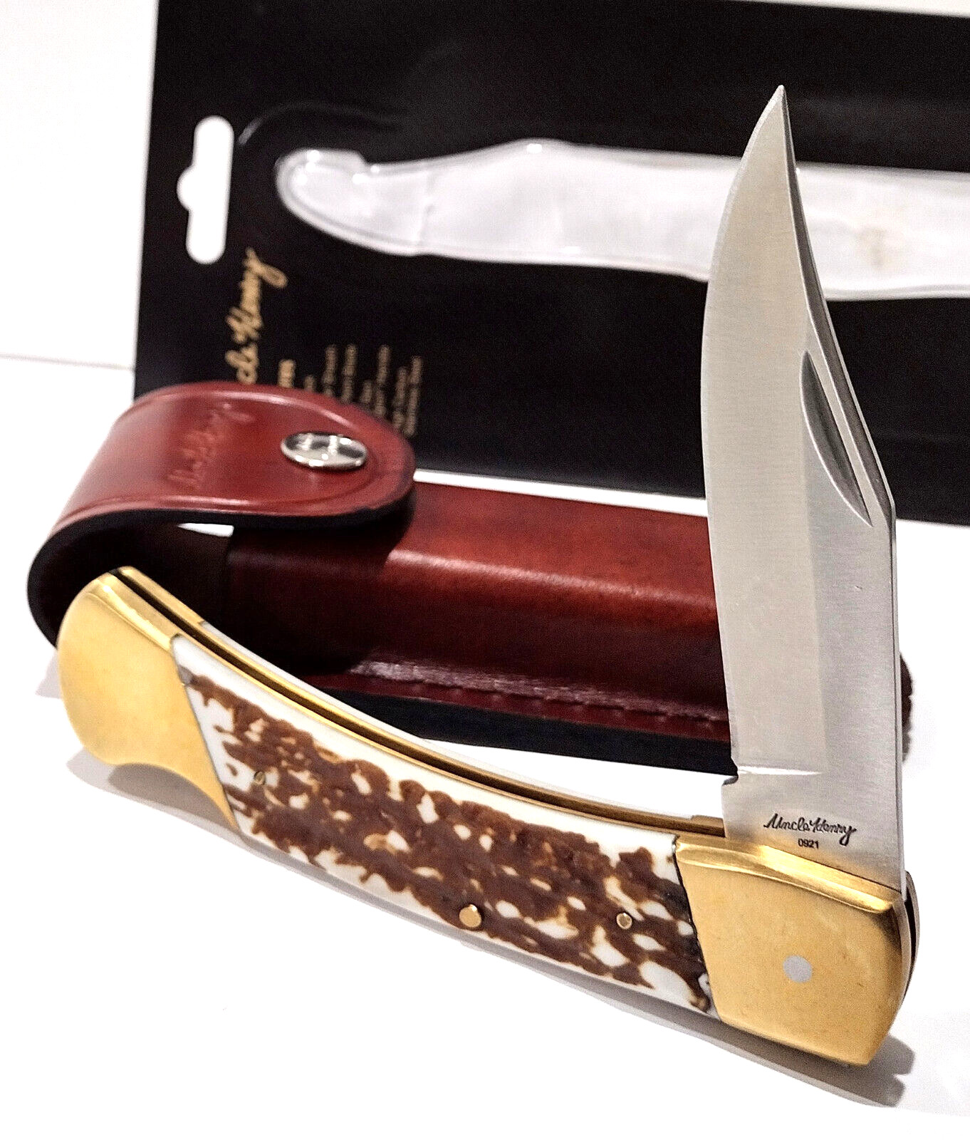 Schrade Uncle Henry PAPA BEAR Lockback Skinning Knife + Leather Belt Sheath LB8 Schrade Uncle Henry PAPA BEAR Lockback Skinning Knife + Leather Belt Sheath LB8