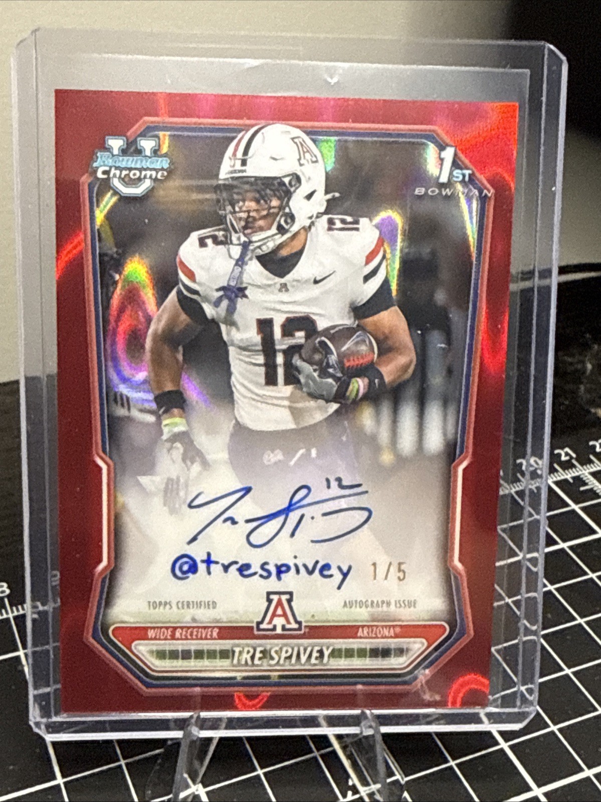 2026 Bowman Chrome TRE SPIVEY 1st RED LAVA Refractor Auto INSCRIPTION 1/5 CLEAN 2026 Bowman Chrome TRE SPIVEY 1st RED LAVA Refractor Auto INSCRIPTION 1/5 CLEAN