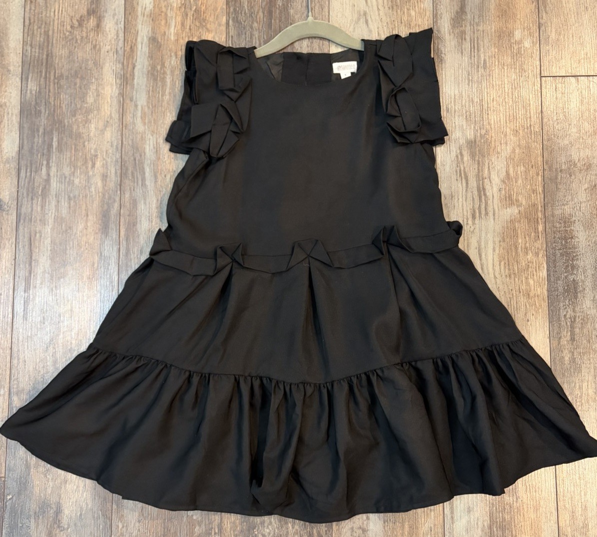 Gymboree Girls Solid Black Tiered Ruffle Short Sleeve Holiday Dress Sz 5 NWT Gymboree Girls Solid Black Tiered Ruffle Short Sleeve Holiday Dress Sz 5 NWT