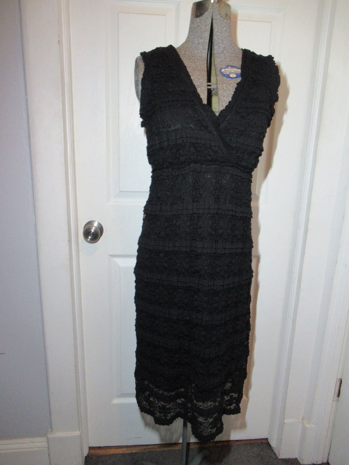 Whimsigoth Black Lace Dress Romantic Goth Fairy Witchy Rockmans Sleeveless Frill