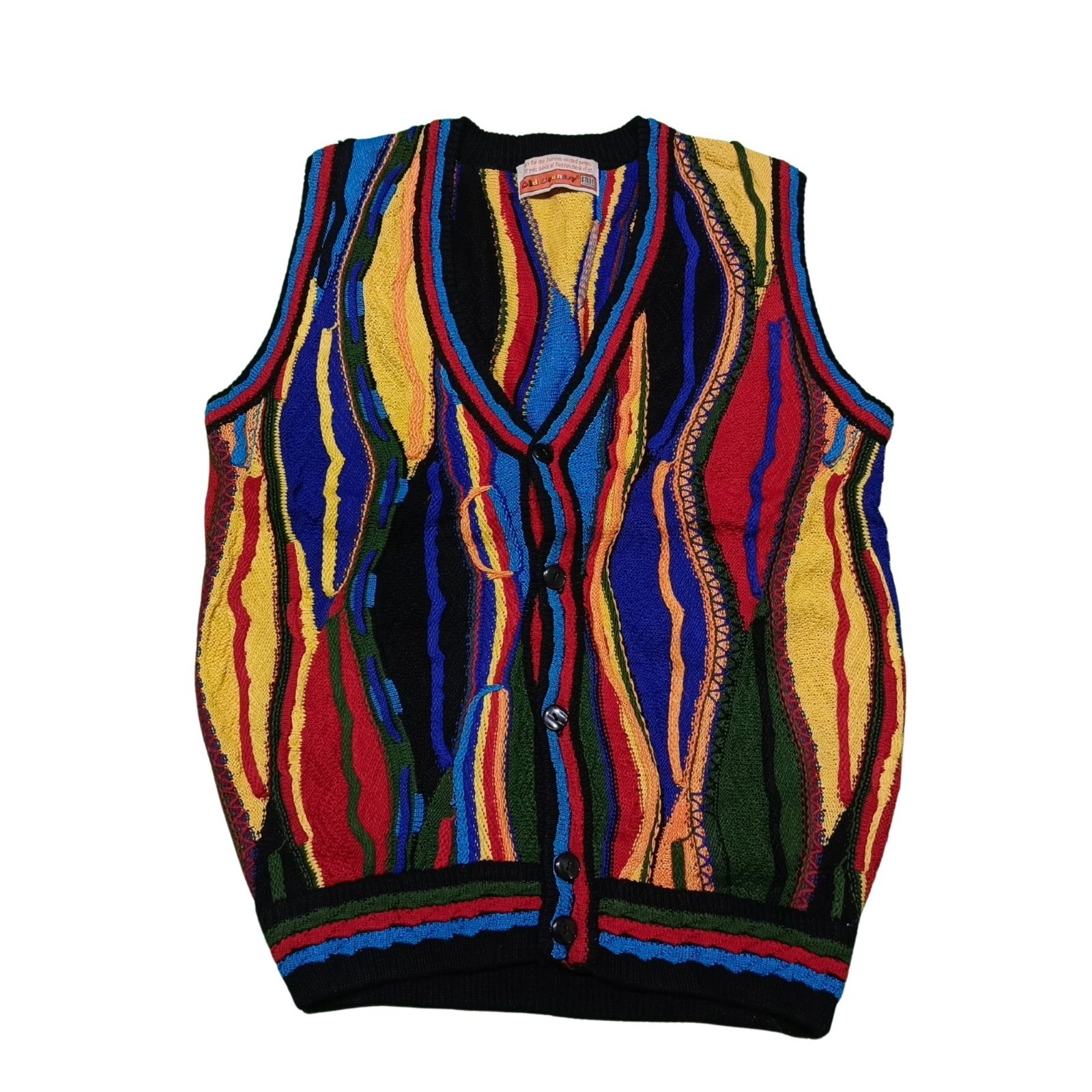 vintage 90s Old Country Coogi Style Sweater Sleeve less Pullover V-neck Jumper