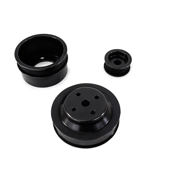 Black Billet Aluminum Serp Underdrive Pulley Set SBF Ford SB Windsor V8 302 351W