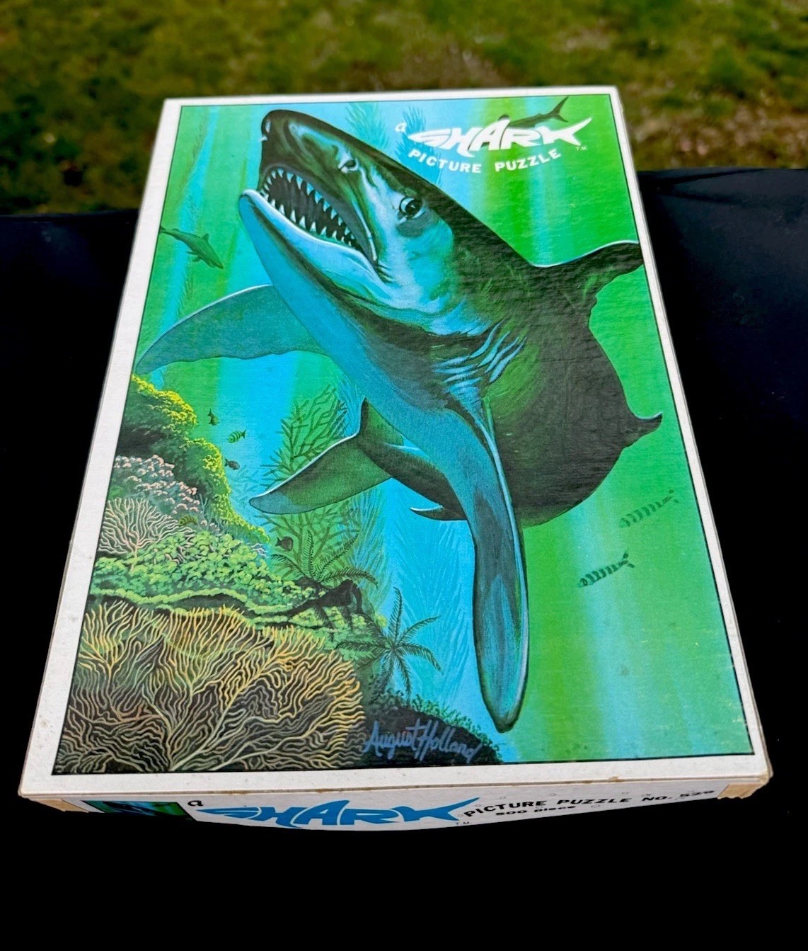 Vintage RARE August Holland Tiger Shark 500 Piece Puzzle No 529  Tiki Art Warren