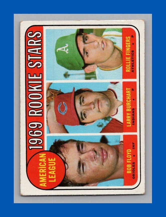 1969 Topps - High # Rollie Fingers, Floyd,  Burchart #597 (RC) MARKED