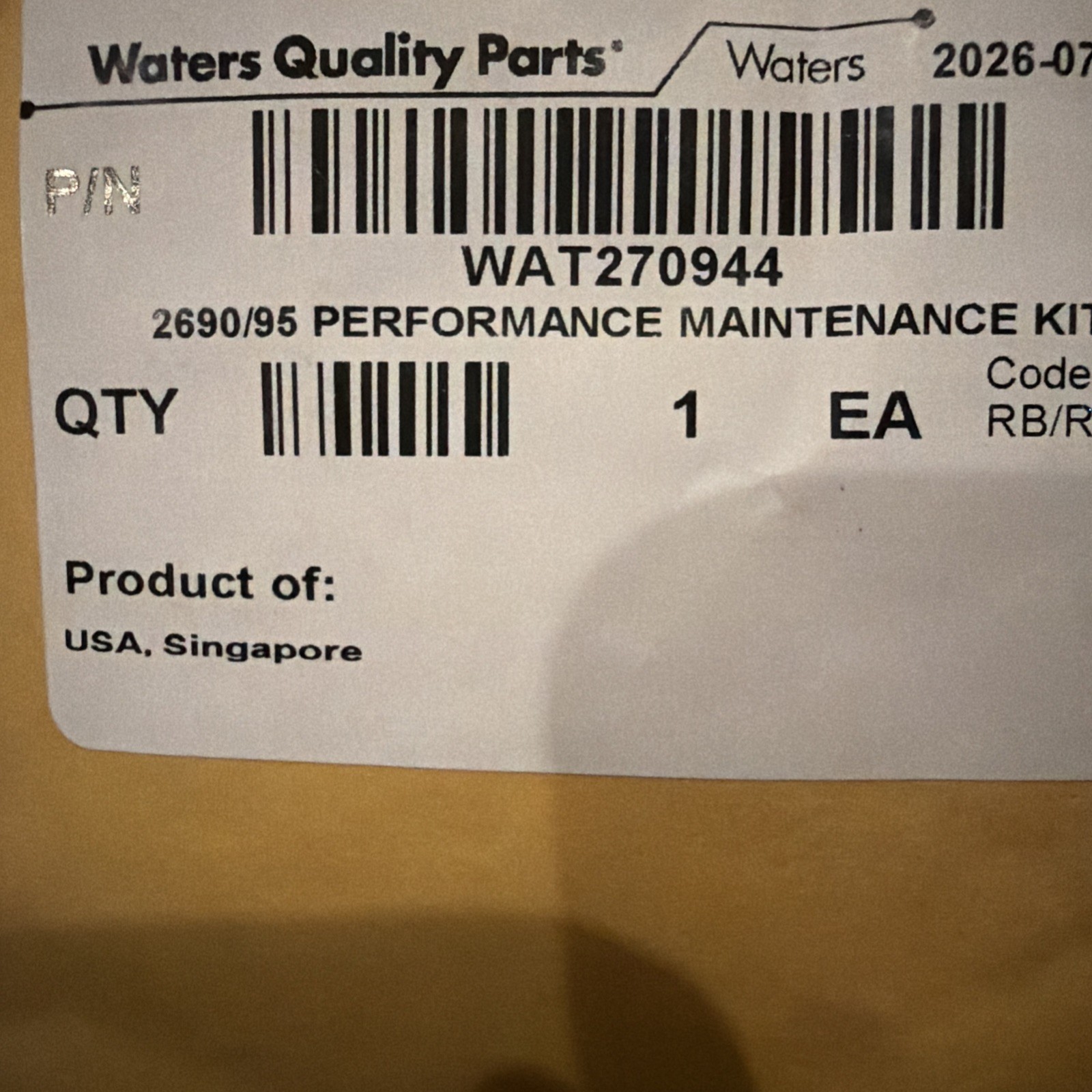 🆕 WATERS - WAT279944 - 2690/2695 PM Kit 🆕