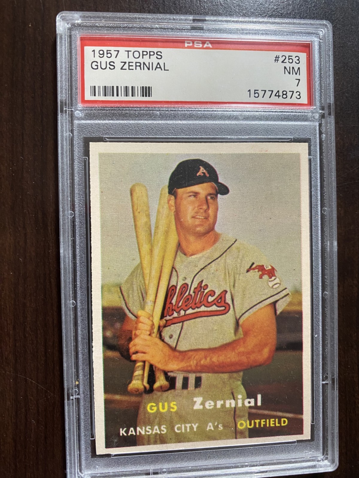 1957 Topps #253 Gus Zernial PSA 7