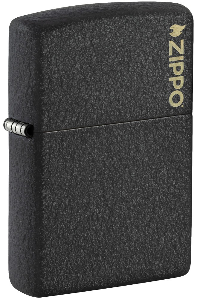 Zippo Classic Black Crackle® Zippo Logo Windproof Pocket Lighter, 236ZL
