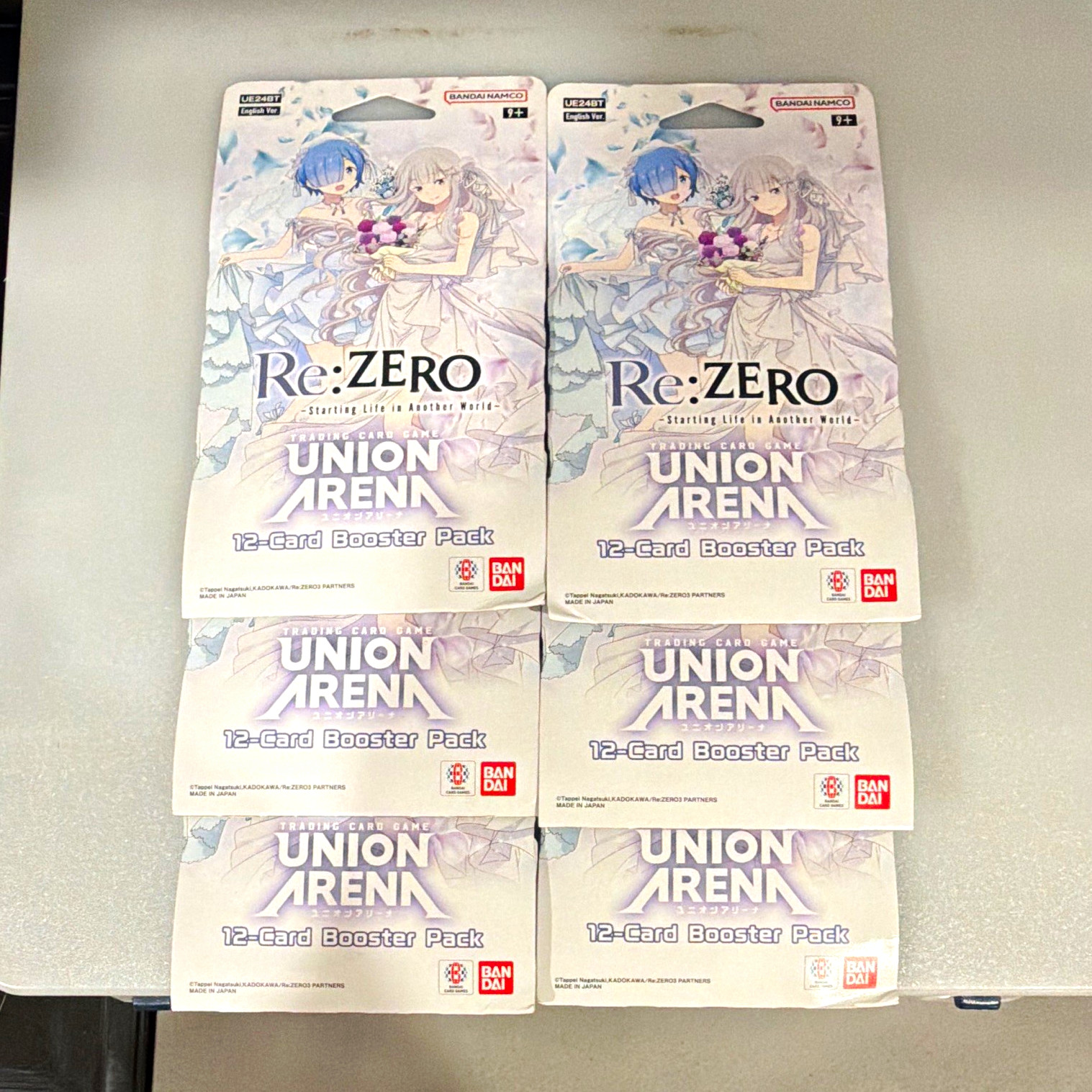 Bandai Union Arena Re:ZERO 6+Booster Packs 12-Card Each English