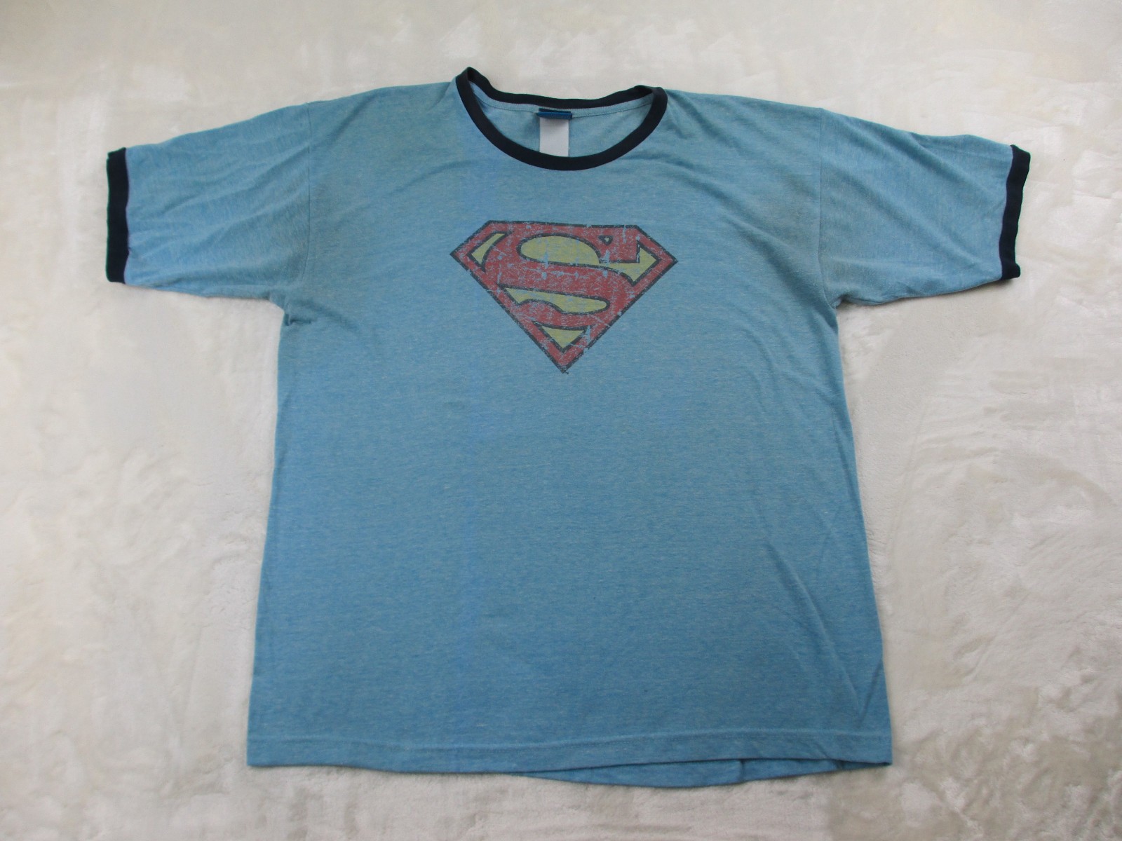 VINTAGE Superman Shirt Mens Extra Large Blue Logo DC Comics *