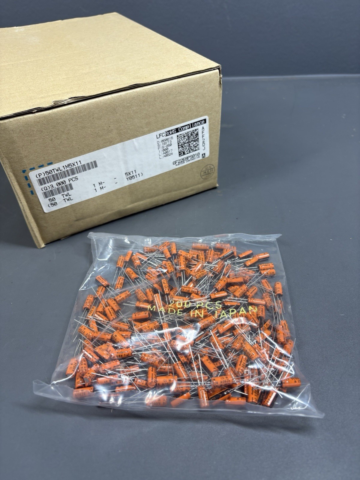 200 Pcs Rubycon 50TWL1M5X11 Radial Aluminum Electrolytic Capacitors 50V 1uF 5x11