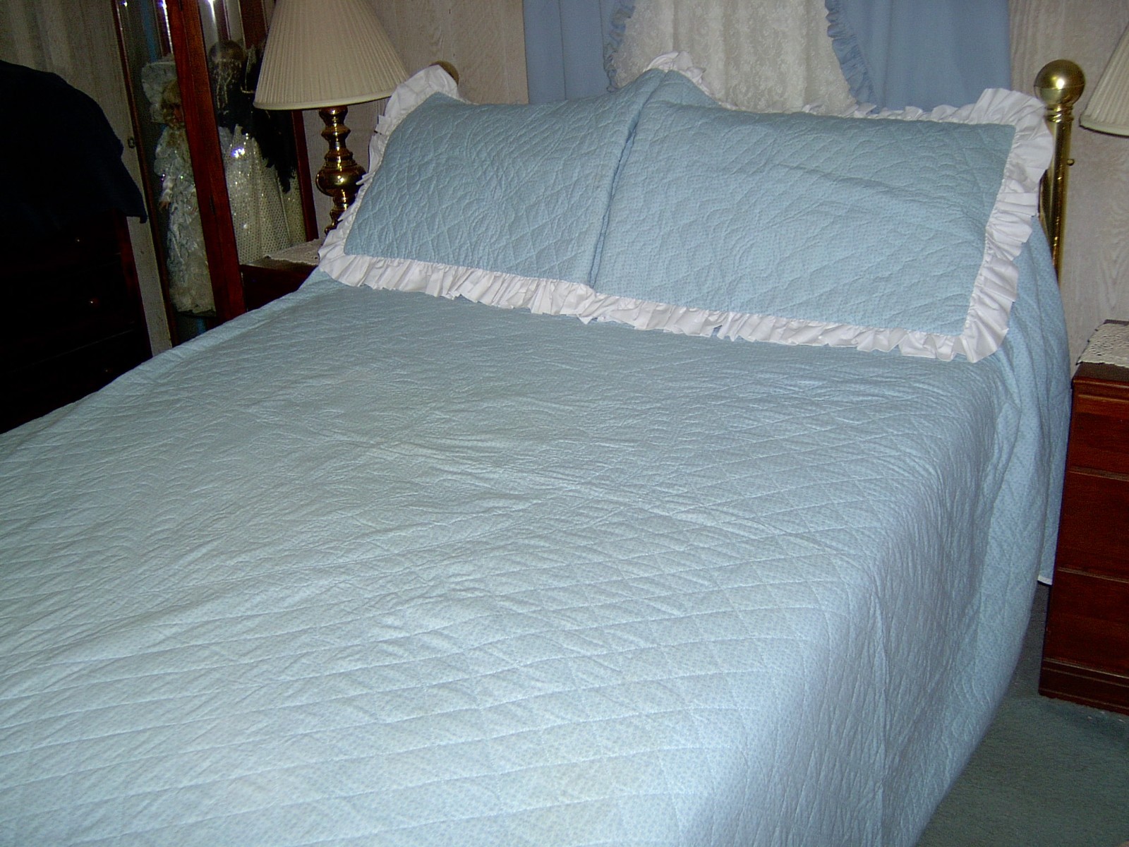 2 Sided Amish Hand Made King Heart Quilt 120 wide x 109 long+King size Shams