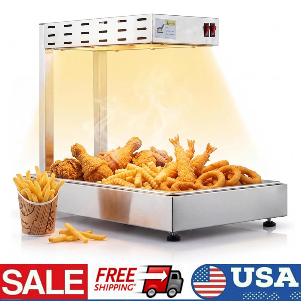 French Fry Warmer, Commercial Heat Light Food Warmer Food Heat Lamp Station US