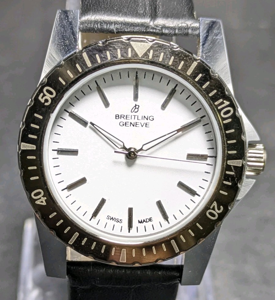 Vintage Breitling 17 Jewels Manual Winding Swiss Made Men’s Watch white Dial