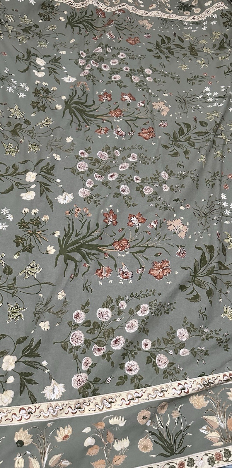 ‘Handprint’ Brand Garden Sage Tablecloth Hand Block 72”x108” Rectangular Floral ‘Handprint’ Brand Garden Sage Tablecloth Hand Block 72”x108” Rectangular Floral