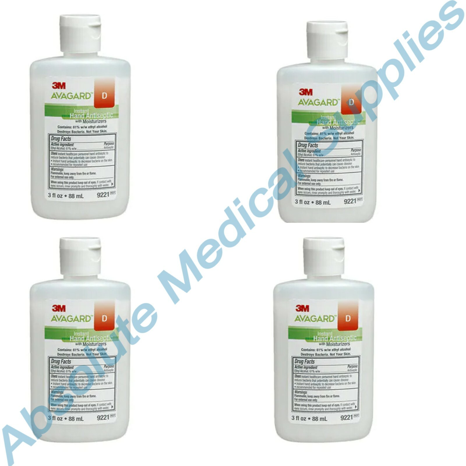 *4-Pack* 3M Avagard D Instant Hand Antiseptic 88 mL With Moisturizers 9221 *4-Pack* 3M Avagard D Instant Hand Antiseptic 88 mL With Moisturizers 9221