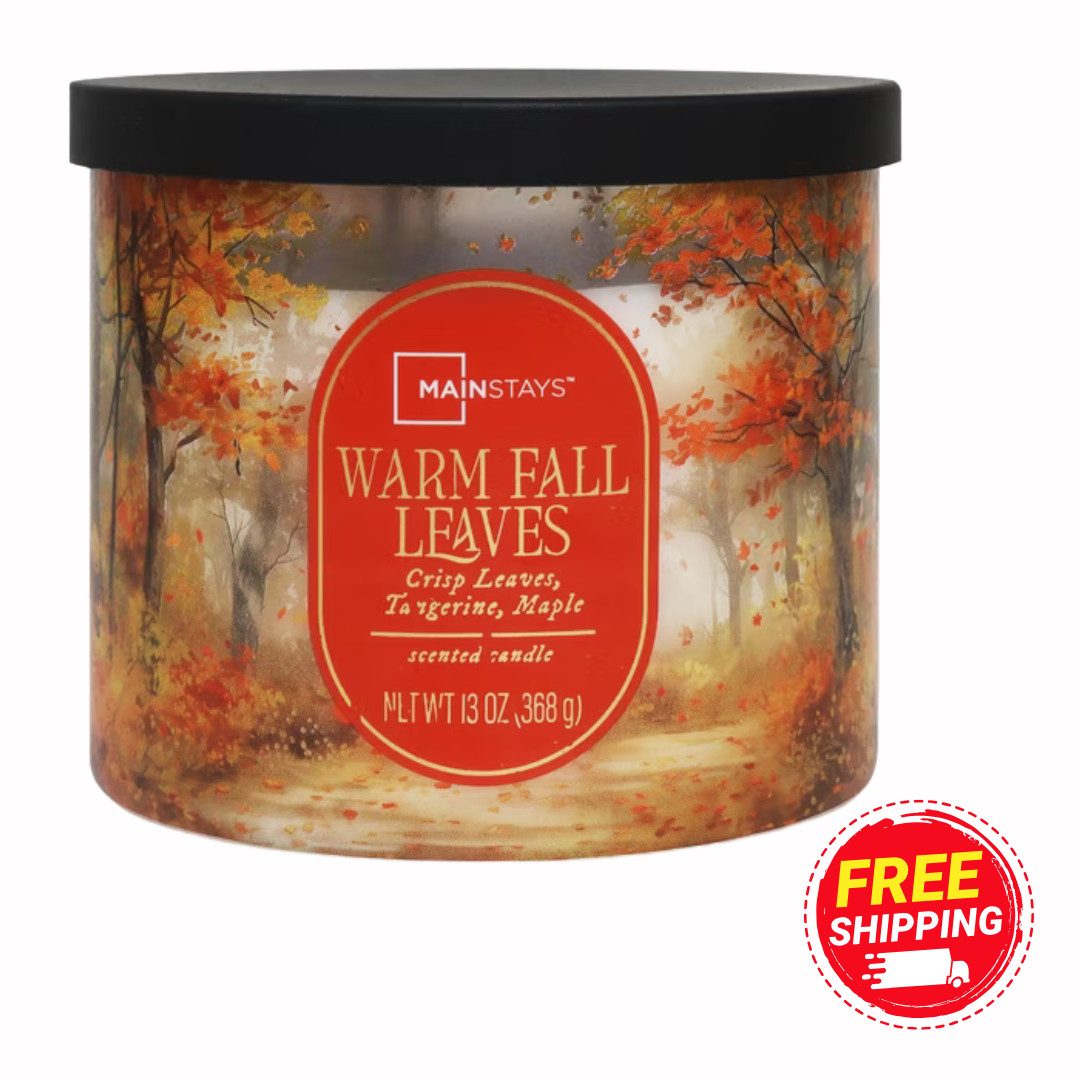 Warm Fall Leaves Scented Candle, 3-Wick, 13 oz  IN 2 DAYS.........