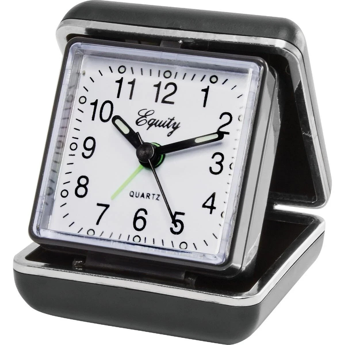 Black Folding Travel Alarm Clock Classic Analog Design Black Folding Travel Alarm Clock Classic Analog Design