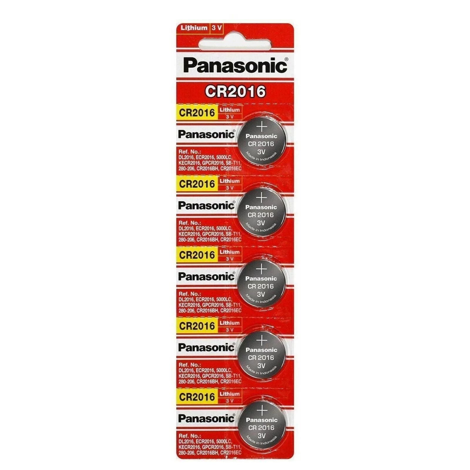 5 x PANASONIC CR 2016 CR2016 CR-2016 LITHIUM COIN CELL Button Battery Exp 2035