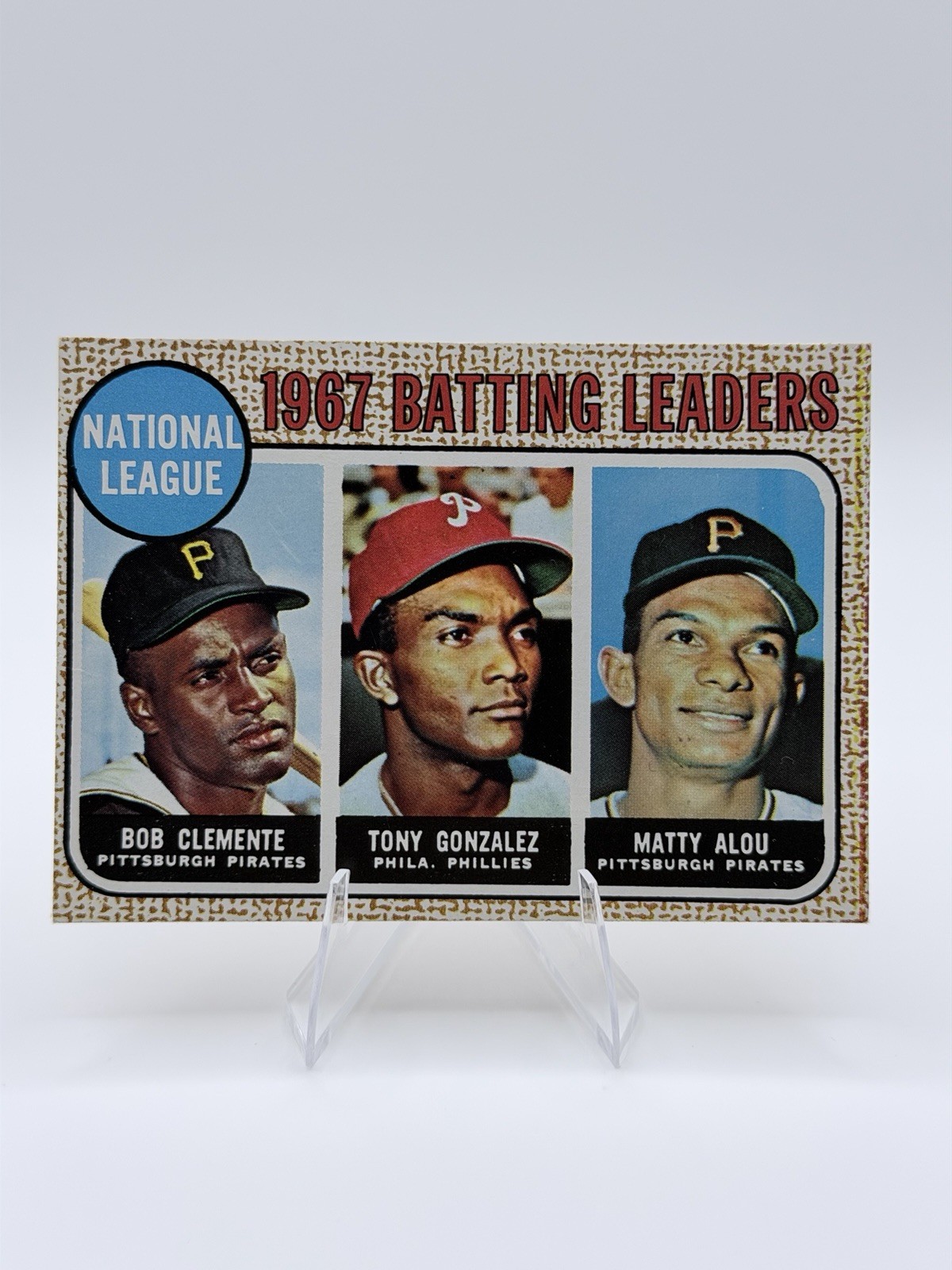 1968 Topps - League Leaders Roberto Clemente #1 Bob Clemente on Card