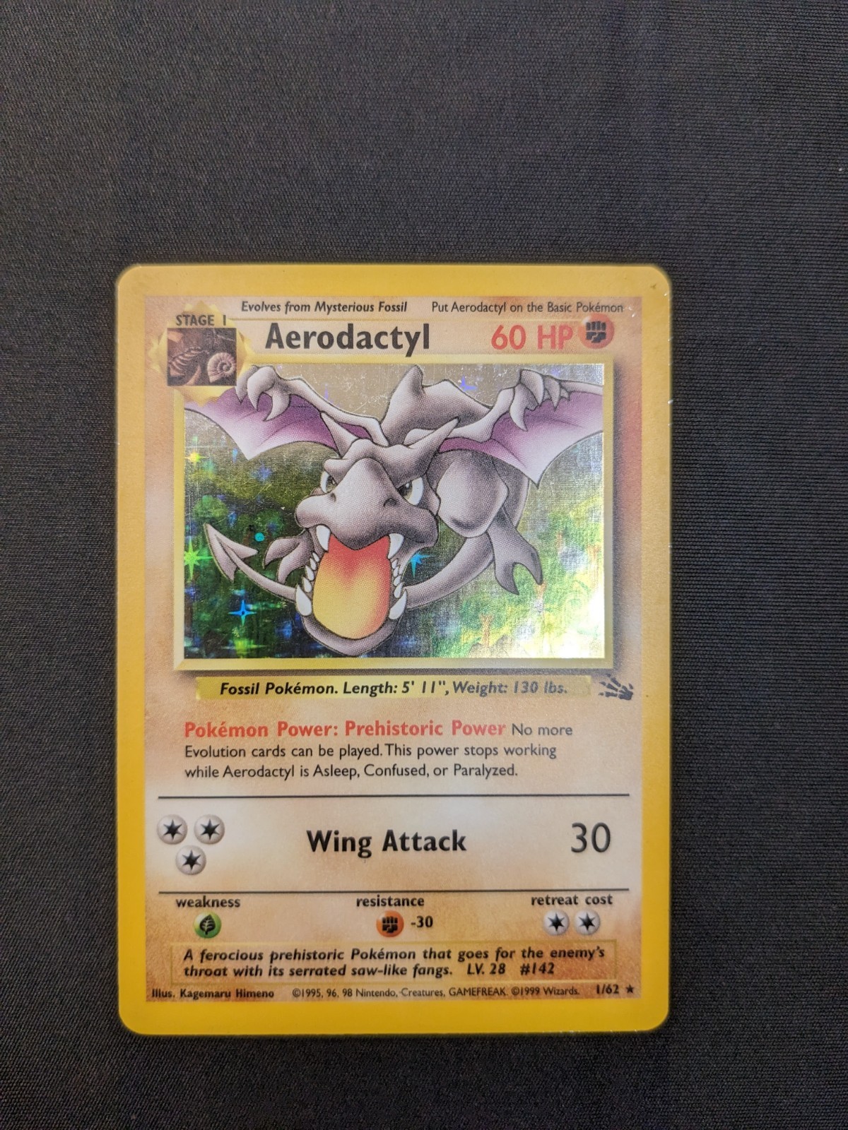 Unlimited Aerodactyl 1/62 Fossil Holo - LP