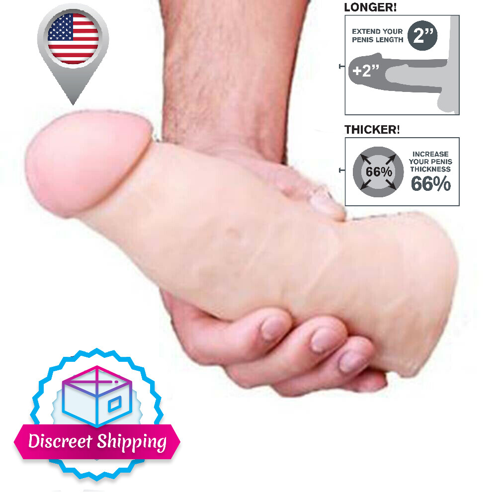 Huge XL Penis Enhancer Enlarger Male Extension Sleeve Girth Penis Hollow Sheath