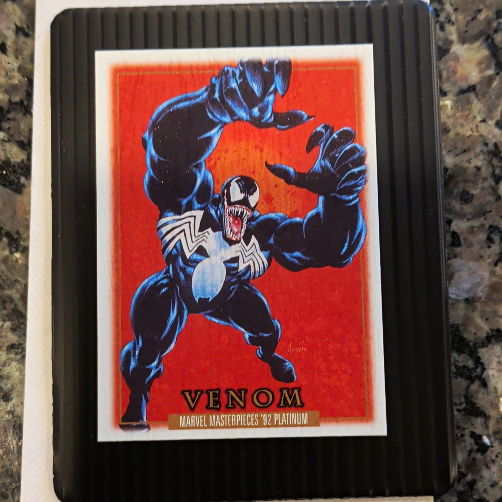 1992 Marvel Masterpieces '92 Platinum Venom Insert Non-Sport Card #97 WOOD 1992 Marvel Masterpieces '92 Platinum Venom Insert Non-Sport Card #97 WOOD