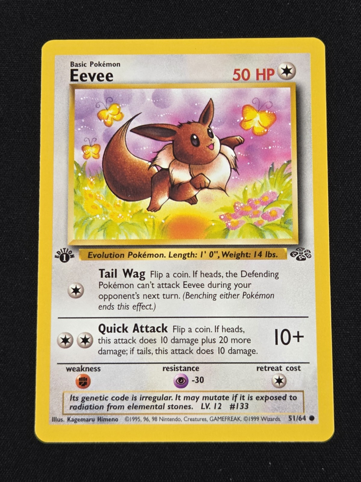 Pokémon TCG - Vintage 1999 1st Edition Jungle Eevee 51/64 WOTC Near Mint Pokémon TCG - Vintage 1999 1st Edition Jungle Eevee 51/64 WOTC Near Mint