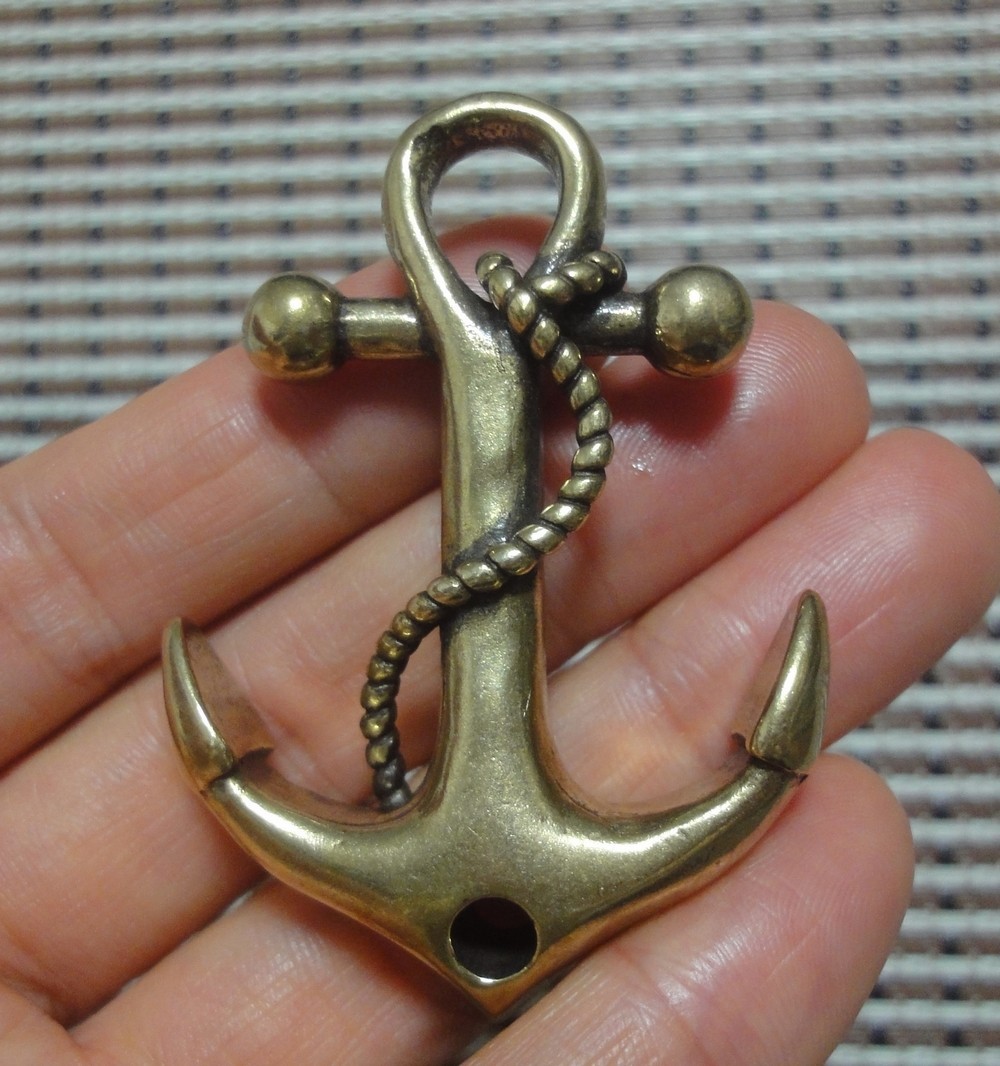 Vintage Style Solid Brass Ship Anchor Statue Pendant Bags Charms