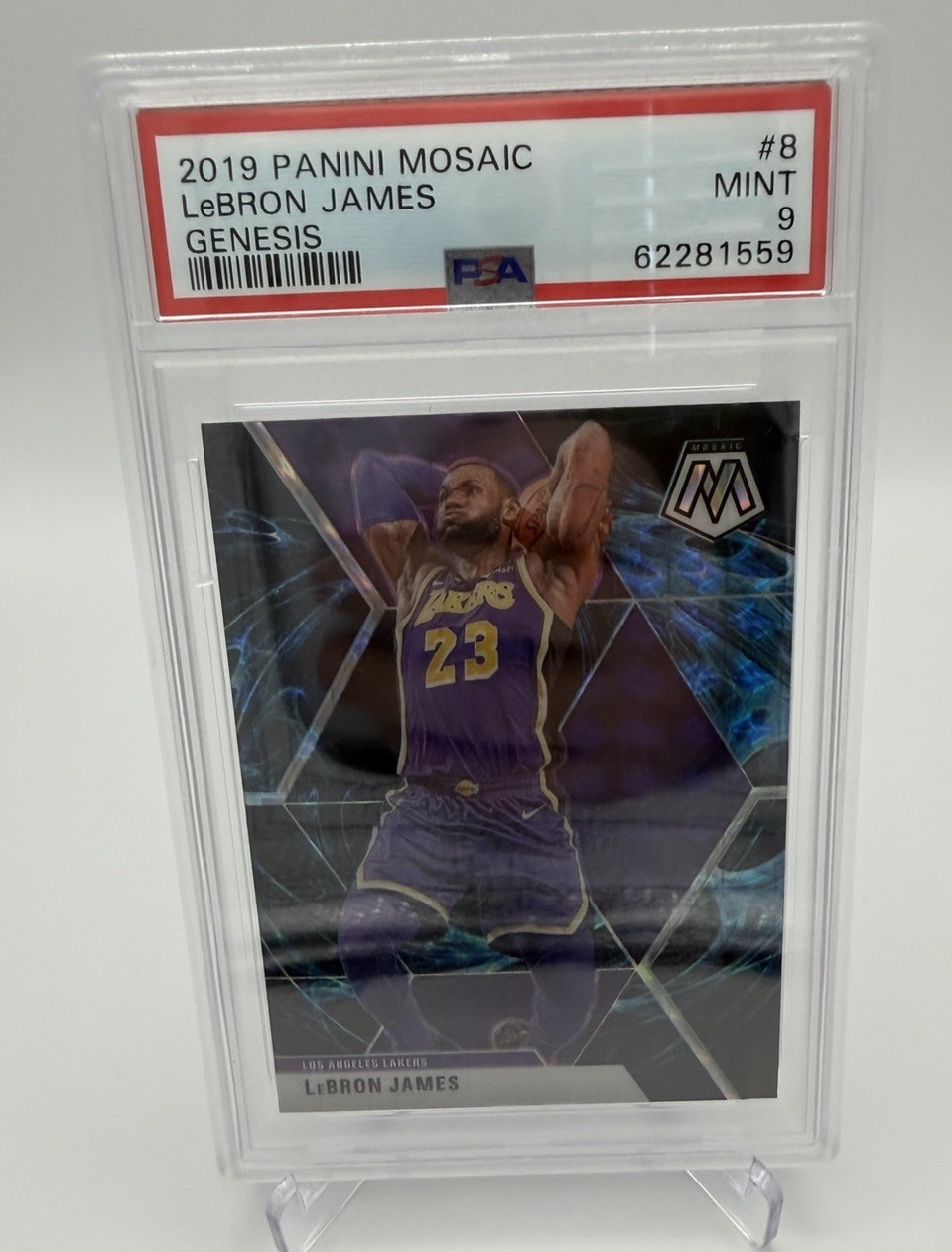 2019 Panini Mosaic Genesis LeBron James #8 PSA 9 MINT 2019 Panini Mosaic Genesis LeBron James #8 PSA 9 MINT
