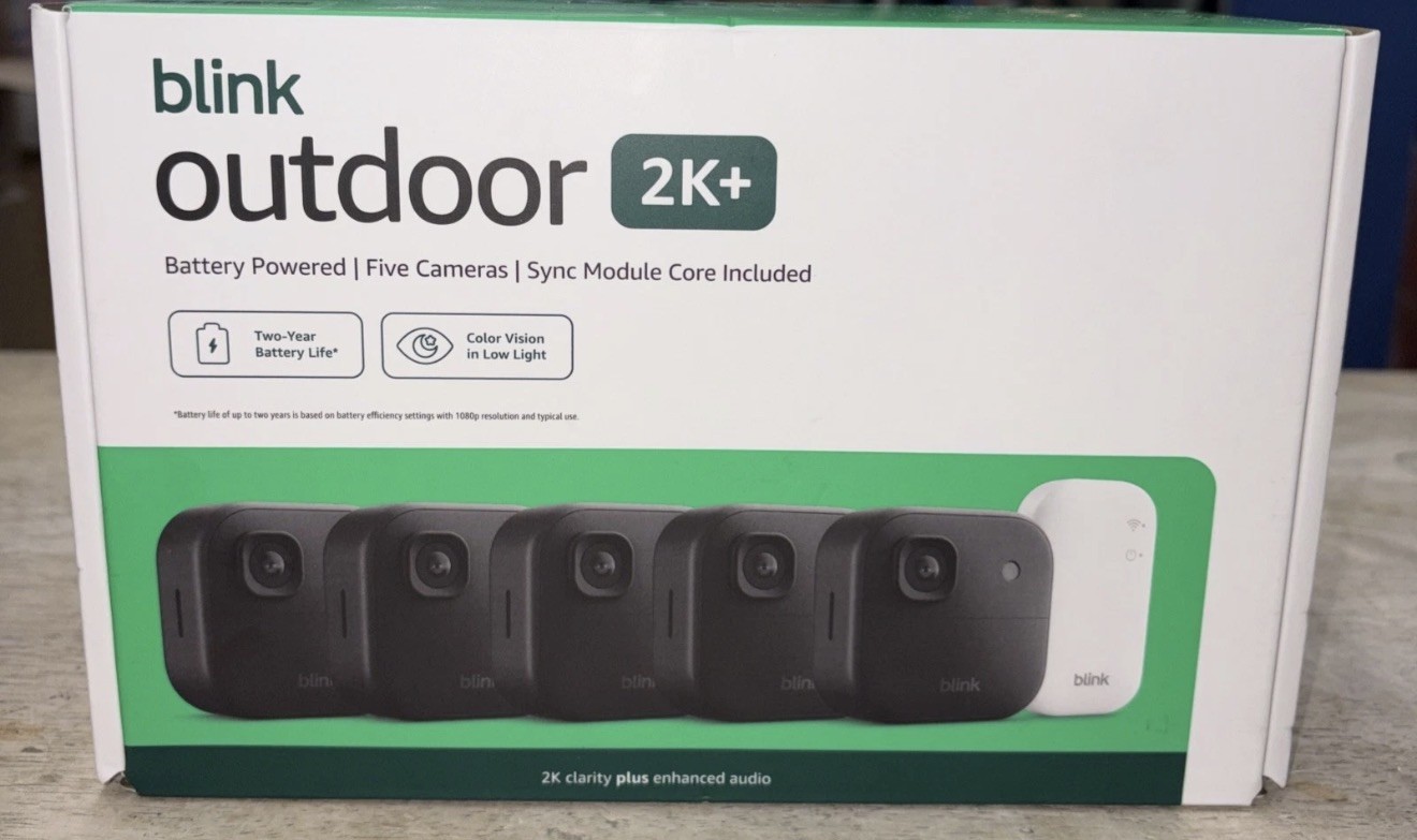 Blink Outdoor 2K+ Wireless Smart Security 5 Camera System with Sync Module Core Blink Outdoor 2K+ Wireless Smart Security 5 Camera System with Sync Module Core
